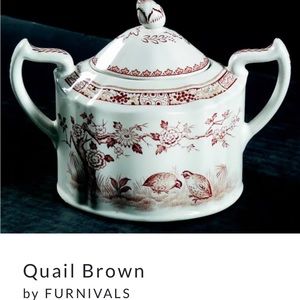 Furnivals quail brown sugar dish and lid